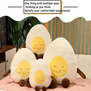 Coussin en peluche œufs pochés souriants, série Cure, super doux, poupée en peluche en forme d'œuf, cadeau d'anniversaire mignon sur le thème de la nourriture - Product Image 3
