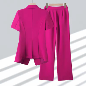Rose Short-sleeved <b>Suit</b> <b>Women's</b> Summer Thin New Fashionable <b>Leisure</b> <b>Suit</b> Jacket Short Professional <b>Suit</b> - Product Image 5