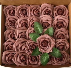 Kotak bunga mawar celup latar belakang dinding Flores palsu kepala mawar kuncup Hari Valentine dekorasi pernikahan DIY buatan PE 25pcs - Product Image 6
