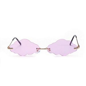 Novedades 2020, Gafas de Sol Modernas y Lindas para Mujer, Sin Montura, con Logotipo Personalizado, Color Azul, Protección UV400, Forma de Nubes - Product Image 5
