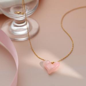 Nuevo Producto Transfronterizo 2026: Collar con Colgante de Corazón de Resina de Colores, Accesorio de Moda Lindo, Sencillo y Versátil - Product Image 4