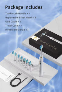 2026 New Advanced Smart USB Rechargeable IPX7 Soft Sonic <b>Electric</b> <b>Toothbrush</b> for Adults Replacement Head 30-Day Runtime Deep - Product Image 6