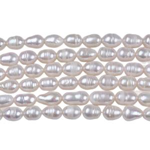 Perles de Zhuji 9-10mm Perles de riz blanches Perles d'eau douce naturelles en vrac pour la fabrication de bijoux DIY - Product Image 4