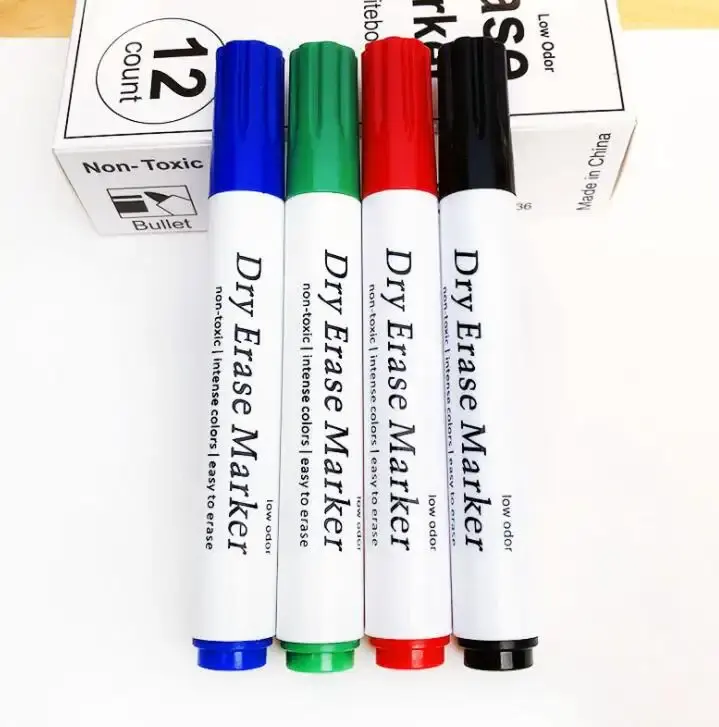Bview 아트 도매 뜨거운 판매 4 색 지울 수있는 화이트 보드 마커 펜 어린이를위한 마른 지울 수있는 마커 성인 그림