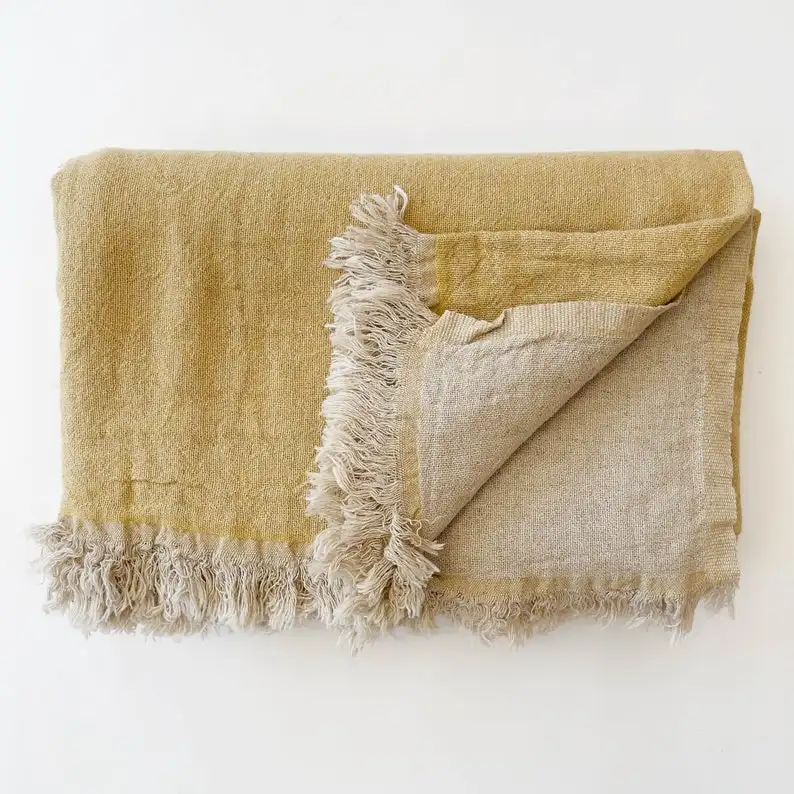 Linen and Muslin Cotton Turkish Blanket Throw, Bedding, Blankets and Throws for baby kids bedroom