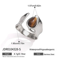 Bague en pierre œil de tigre, accessoires anti-ternissement pour femmes, mode européenne et américaine