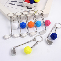 Porte-clés réaliste en forme de mini balle de golf de dessin animé, pendentif léger en alliage de zinc 3D pour club de golf, breloque créative à thème sportif pour sac, tournoi