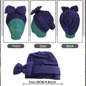 2025 derniers bonnets personnalisés avec logo pour cyclisme Ski affaires ou pêche <span class=keywords><strong>Bonnet</strong></span> cheveux <span class=keywords><strong>Hijab</strong></span> Protection avec ornements nœud papillon - Product Image 3