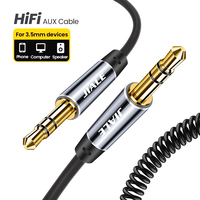 Câble audio auxiliaire mâle 3,5 mm à conducteur en cuivre nu, coudé à 90 degrés, en alliage d'aluminium, pour transmission audio mâle-mâle