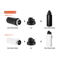 Bouteille d'eau personnalisée 32oz chaud froid isolé bouteille d'eau en acier inoxydable bouteille d'eau