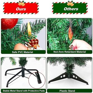 ZY Brand China Manufacturer Popular 7FT Luxury Durable Pine PE&amp;PVC <strong>Christmas</strong> <strong>Tree</strong> Pine <strong>Cone</strong> 2717 Tips Strong Base Customizable - Product Image 6