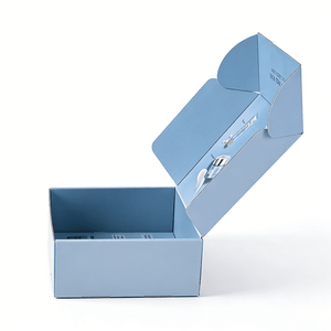Boîte en carton ondulé personnalisée bleu clair avec emballage pour produits de soin, solutions d'expédition pour coffrets cosmétiques et de beauté - Product Image 2