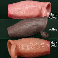 Offre Spéciale : Manchon réaliste en silicone pour pénis masculin, pour l'extension et l'amélioration de la vie sexuelle, vente en gros d'usine, pénis creux en silicone