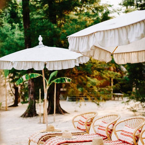 MÁS DISEÑO Último poste de madera Lona Impermeable Patio <span class=keywords><strong>Piscina</strong></span> Jardín Sol al aire libre de madera Sombrilla de playa <span class=keywords><strong>con</strong></span> borlas - Product Image 6