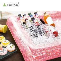 TOPKO Barre de service gonflable à glace Pool Party Barre de piscine flottante gonflable portable