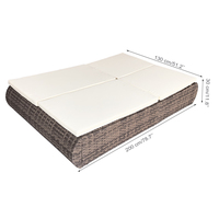 Vente chaude usine : Mobilier d'extérieur, lit de repos en rotin pour jardin, chaise longue imperméable, lit double pour piscine