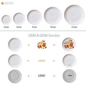 Ensemble de 12 assiettes en porcelaine de luxe de style nordique, personnalisables avec logo, 8/10 pouces, écologiques, compatibles lave-vaisselle et micro-ondes, pour mariage - Product Image 6