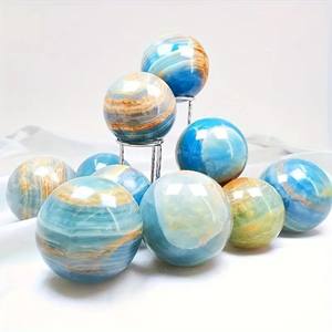 Prix de gros - Pierre de guérison - Boules de cristal polies - Sphère d'onyx bleu pour la décoration Feng Shui - Product Image 3