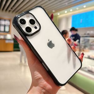 <span class=keywords><strong>Funda</strong></span> de teléfono de TPU de lujo de dos colores con agujero grande para IPhone16 transparente anticaída para Apple 15 Simple 14pro-2.0 agarre de teléfono grueso - Product Image 5