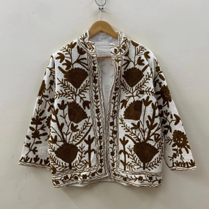 Vestes en velours Suzani en tissu TNT fait à la main Veste brodée Suzani Veste d'hiver Manteau pour femmes - Product Image 1