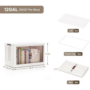 Golden Supplier 2026 Upgraded Durable Stackable Toys Snacks Storage <b>Boxes</b> Folding Storage Cabinet <b>Clothes</b> Organizers - Product Image 2