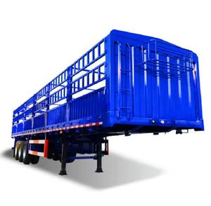 Offre Spéciale Chine 3 essieux 12 pneu 40-60 tonnes moins cher piquet Animal Transport Cargo clôture camion Semi remorque - Product Image 3