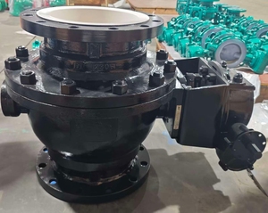 Válvula <span class=keywords><strong>de</strong></span> Bola <span class=keywords><strong>de</strong></span> Acero Inoxidable Dúplex Manual con Revestimiento <span class=keywords><strong>de</strong></span> PTFE, Brida RF, Resistencia Química, 150 PSI, Hierro Fundido Dúctil ASME, OEM B3 - Product Image 2