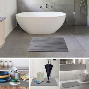 Tapis de bain antidérapant en pierre de diatomée pour salle de bain, résistant à l'eau, pour comptoir de cuisine et douche - Product Image 6
