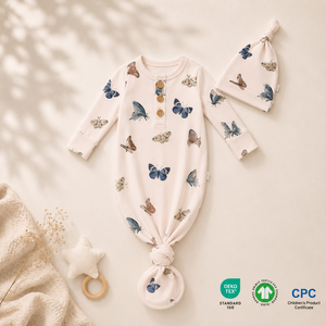 Saco de Dormir para Bebé Recién Nacido, 100% Algodón, con Estampado de Mariposas, Tamaño Personalizado, Anti-sobresalto, de Fábrica - Product Image 2