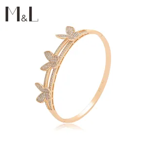 X000728916 Xuping Jewelry chain diamond bracelet women 18K gold plating Butterflies are beautiful with diamonds fashion bangles