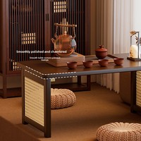 Table Kang pliante rectangulaire de style chinois médiéval en bambou, multifonctionnelle, pour le rangement, table transfrontalière