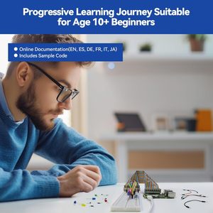 ชุดเริ่มต้น Chipboard Sunfounder สำหรับ Raspberry Pi 5 4b 3b B+ 400, <span class=keywords><strong>Python</strong></span> C Java Scratch Node.js, <span class=keywords><strong>คอร์ส</strong></span>วิดีโอสอน (ไม่รวม Pi) - Product Image 4