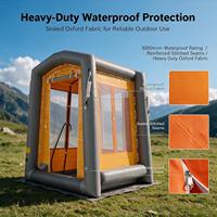 Tente gonflable de luxe double couche en PVC pour extérieur, utilisation sur chantier, quatre saisons, imperméable, camping, grande capacité, avec salle de bain individuelle