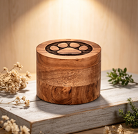 Urne funéraire décorative en bois d'acacia de qualité supérieure, artisanale, pour cendres commémoratives, urne pour animaux de compagnie pour chiens et chats bien-aimés