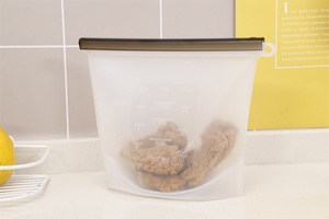 Custom BPA Free Leak Proof Waterproof Silicone <b>Bags</b> Washable Reusable Silicone Storage Food Preservation Freezer <b>Bag</b> - Product Image 4