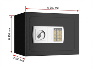 Caja Fuerte Digital de Acero para el Hogar de 25 cm de Alto, con Cerradura de Llave y Cerradura Electrónica, Caja de Seguridad para Efectivo, para Uso Doméstico y <span class=keywords><strong>en</strong></span> Hoteles - Product Image 2