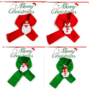 Christmas Pet Scarf Fleece Warm <b>Neck</b> <b>Warmer</b> For Dog Cat Holiday Decoration Red Green Santa Snowman Pattern - Product Image 1