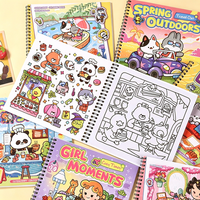 Carnet de croquis anti-stress à motifs animaux mignons pour adolescents et adultes, 21x21cm, 32 feuilles, reliure spirale