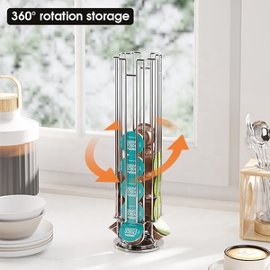 Elegante Soporte Giratorio Cilíndrico para 32 <span class=keywords><strong>Dolce</strong></span> <span class=keywords><strong>Gusto</strong></span>, Torre Vertical para Oficina o Sala de Descanso, Selección Visual Instantánea - Product Image 2