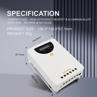 Contrôleur de charge solaire MPPT Lumiax MC6010-BT 60A 12V/24V/48V, protection IP32, efficacité 98,7%, contrôleur d'éclairage Bluetooth