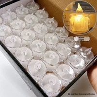 Petite bougie en cristal LED numérique transparente photophore en plastique sans fumée pour les propositions d'anniversaire romantiques Confessions matériel de cire