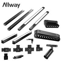 Systèmes d'éclairage sur rail magnétique LED encastrés ultra-minces ALLWAY Creative Design, dimmables, pour hôtels et bureaux