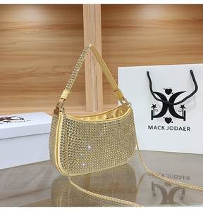 Sac de soirée messager pour femme, haute couture coréenne, orné de diamants brillants, nouvelle collection 2026, entièrement en polyester incrusté de diamants - Product Image 1