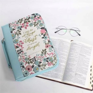 Muestra Gratuita, Precio de Fábrica, Funda de Cuero PU Personalizada al por Mayor, Estuche para Libros, Bolsa para Biblia con Arte Cristiano, Regalo - Product Image 2