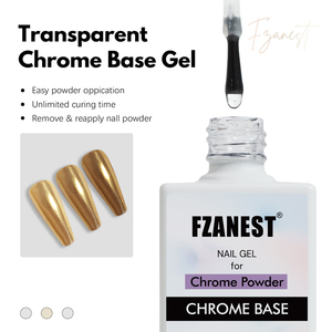 FZANEST Hema Tpo Free Gel <span class=keywords><strong>Top</strong></span> <span class=keywords><strong>Coat</strong></span> <span class=keywords><strong>pour</strong></span> Chrome Nail Powder <span class=keywords><strong>Effet</strong></span> <span class=keywords><strong>Miroir</strong></span> Nail Art Chrome Base Gel Vernis À Ongles DIY Home Salon Used - Product Image 2
