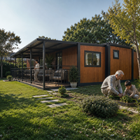 Maison préfabriquée extensible à 3 chambres avec véranda, maisonnette de 40 pieds pour usage en villa/hôtel, design moderne à ossature en acier, énergie verte