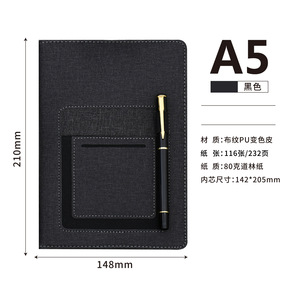 A5 <strong>High</strong> <strong>Quality</strong> Pu Leather Daily Planner Hardcover Agendas Diary <strong>Notebooks</strong> with Card Slot Pen Holder Phone Pockets <strong>Custom</strong> logo - Product Image 6