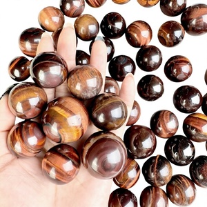 Cuentas Sueltas Redondas de Piedra de Ojo de Tigre Natural, Piedra Pulida con Rayas Marrones Doradas para la Fabricación de Joyas - Product Image 4