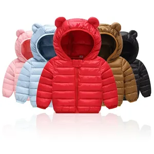 I-0052 jaket ringan bayi perempuan anak laki-laki dengan hoodie telinga pakaian musim semi perempuan pakaian bayi jaket anak-anak