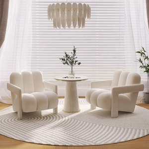 Poltrona Singola GEDO French Cream, Design Moderno, Non Pieghevole, in Tessuto, per Soggiorno e Arredamento Casa - Product Image 4